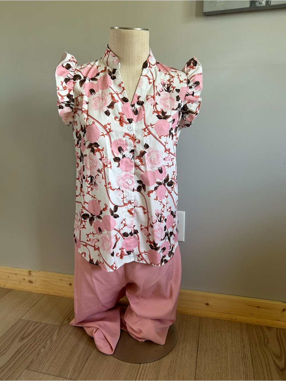 SHEIN Pink Floral Two-Piece Set